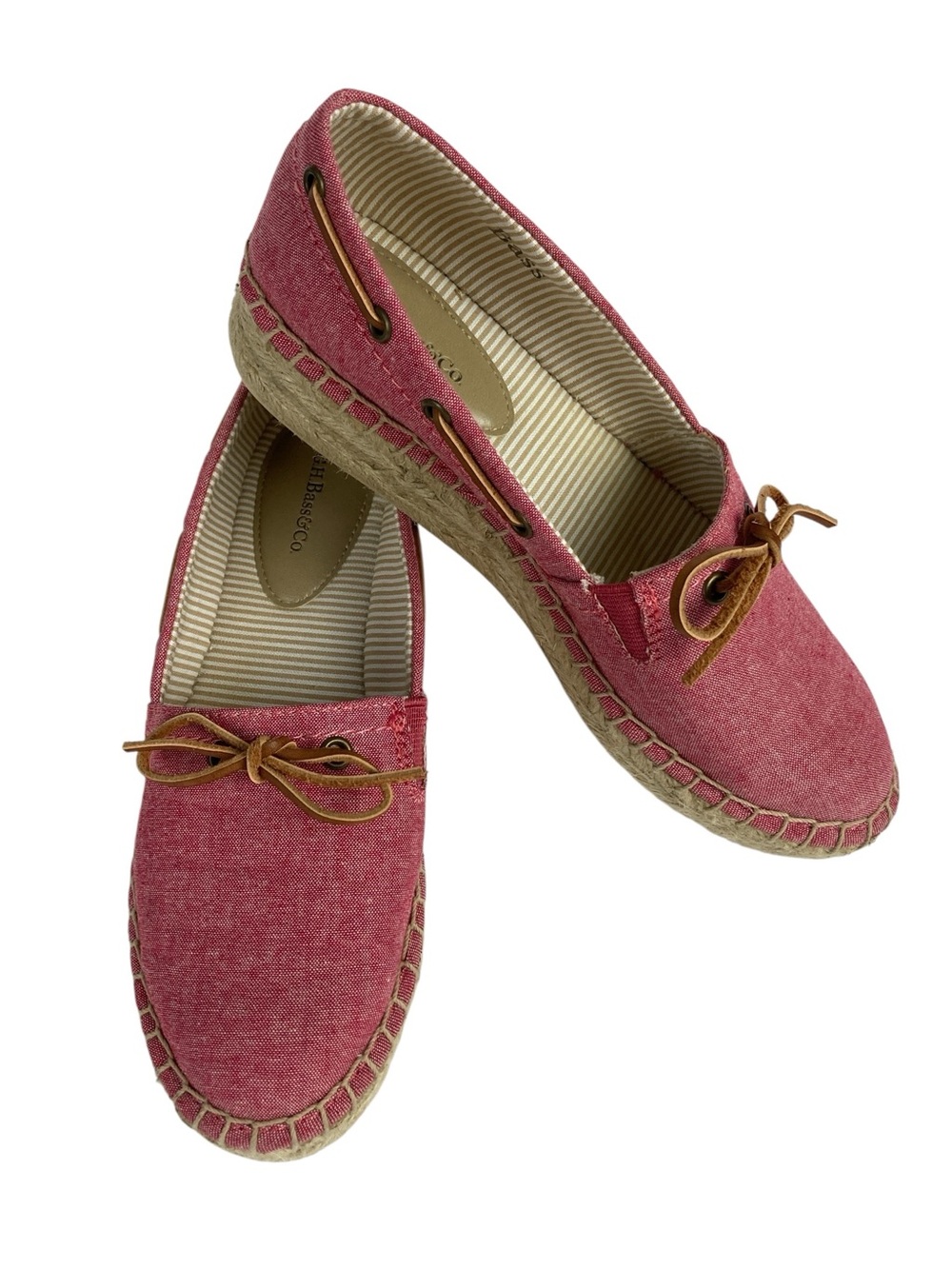 G.H. Bass & Co. Pink Canvas Espadrille Loafer, Size 6